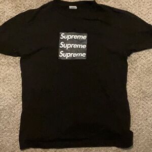 Supreme ASSPIZZA Triple Logo Black Tee
